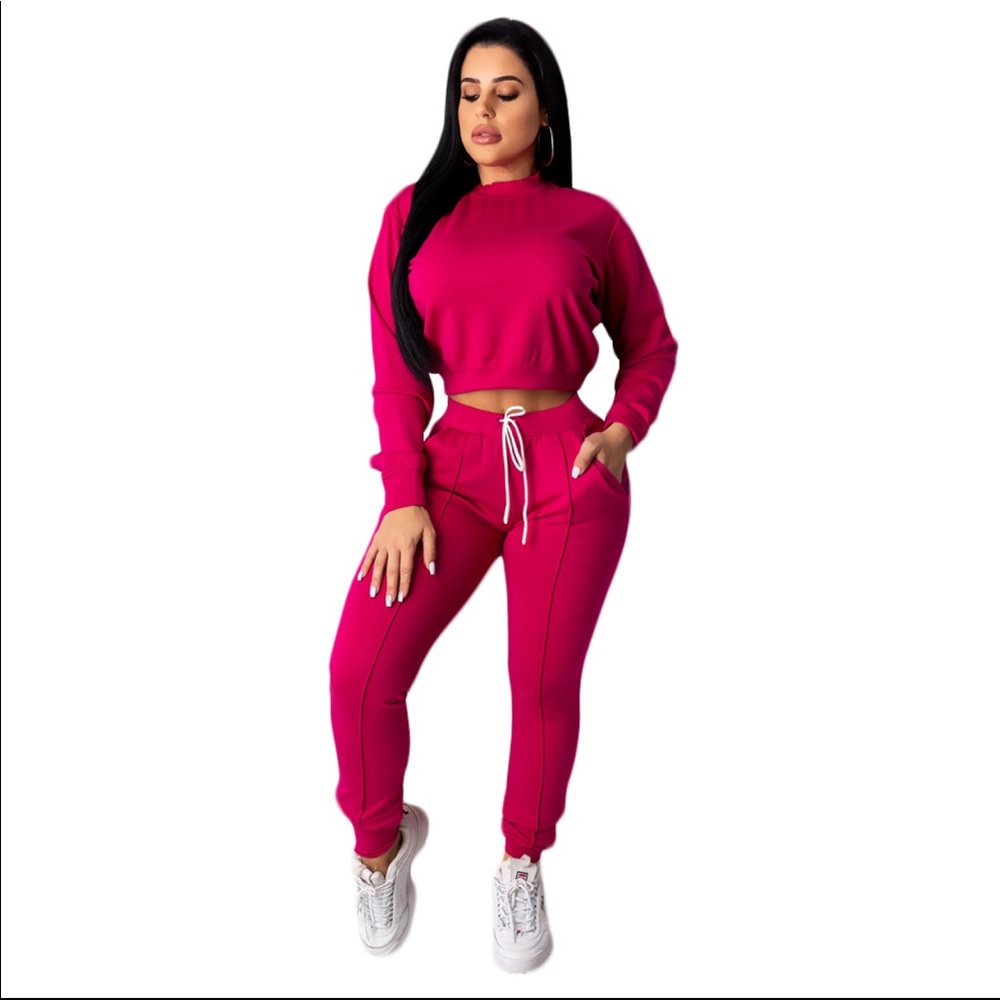 Jazzy pink jogger set